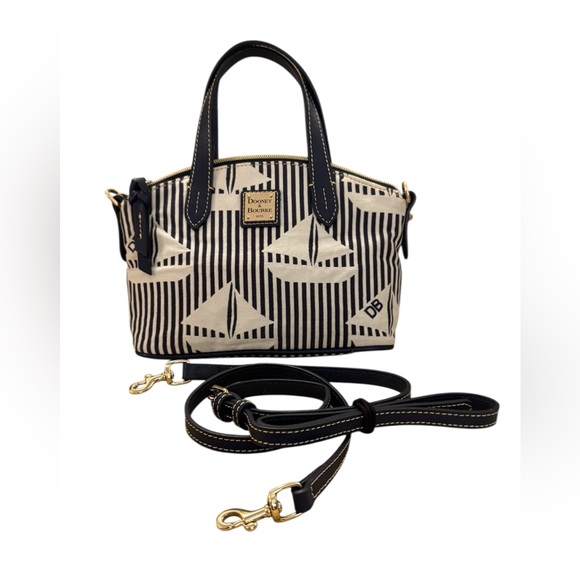 Dooney & Bourke Handbags - Dooney & Bourke Navy and Cream Sailboat Stripe Crossbody